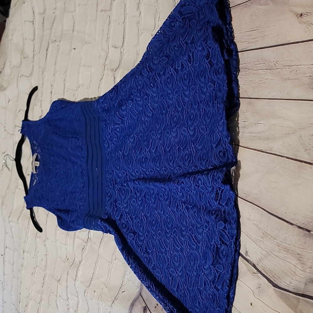 🌺2 For $20 Item🌺 Blue Lace Skater Dress Junior Size M/Women Size S Like New
